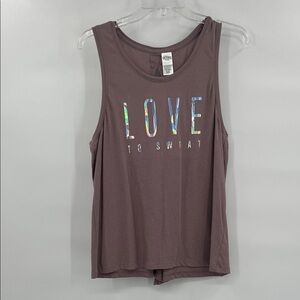 Victoria's Secret Brown Tank Top with Iridescent Print